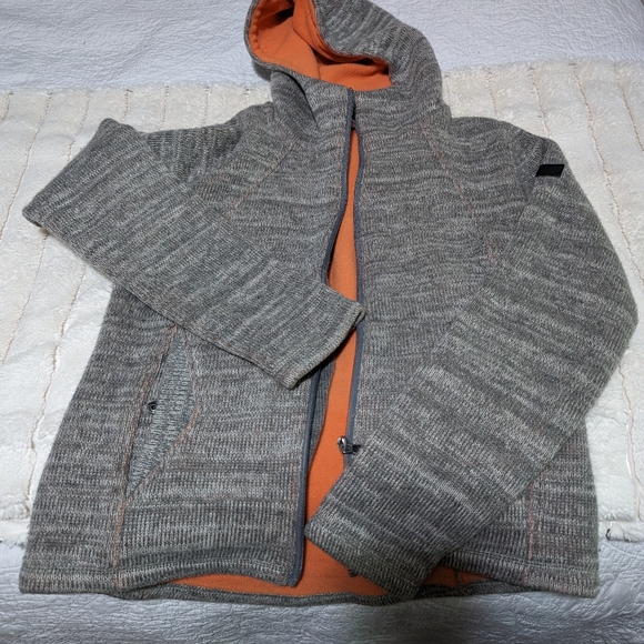 Bench Urbanwear Gray Wool Blend, orange fleece lined hoodie - Picture 1 of 8